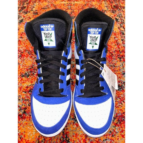 Adidas Top Ten High Black Royal Blue Green (Men's Sizes) New Shoes - Picture 1 of 5